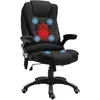Image de Fauteuil de bureau direction massant chauffant réglable tissu noir