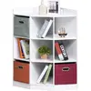 Image de Meuble rangement angle 9 niches 3 tiroirs mdf blanc