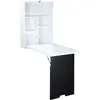 Image de Bureau mural pliable étagère + tableau craie intégré