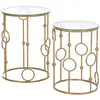 Image de Tables gigognes lot de 2 tables basses style art déco doré verre