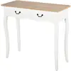 Image de Console style table de drapier shabby chic 2 tiroirs blanc