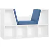 Image de Bibliothèque banc 2 en 1 - 6 casiers coussins inclus