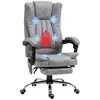 Image de Fauteuil de bureau massant chauffant revêtement synthétique gris