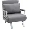 Image de Fauteuil convertible déhoussable métal lin gris clair