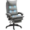 Image de Chaise de bureau ergonomique massante dossier inclinable lin gris