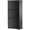 Image de Meuble à chaussures 3 portes abattantes 3 compartiments mdf