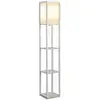 Image de Lampadaire étagère h160 cm 3 étagères 4 niveaux blanc