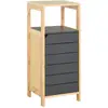 Image de Meuble colonne rangement salle de bain style cosy bambou gris