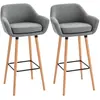 Image de Lot de 2 tabourets de bar style scandinave repose-pieds et accoudoirs