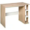Image de Bureau informatique 3 étagères latérales bois chêne clair blanc