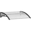 Image de Auvent marquise de porte voûté l. 1 m polycarbonate plastique noir