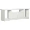 Image de Meuble TV design 3 niches placard 2 portes panneaux blanc