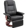 Image de Fauteuil relax inclinable pivotant bois revêtement synthétique noir