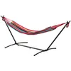 Image de Hamac de jardin 1 place avec support et sac transport rouge