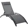 Image de Bain de soleil design contemporain inclinable alu textilène gris