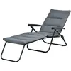 Image de Bain de soleil pliable inclinable matelas accoudoirs gris
