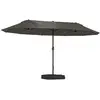 Image de Parasol de jardin xxl pied contrepoids inclus acier polyester gris