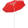 Image de Parasol de plage inclinable octogonal tissu polyester rouge