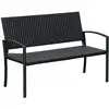 Image de Banc de jardin 2 places style cosy chic résine aspect rotin noir