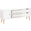 Image de Meuble TV style scandinave pieds pin massif blanc