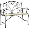 Image de Banc de jardin 2 places style néo-rétro métal noir doré effet vieilli