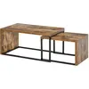 Image de Lot de 2 tables basses gigognes design industriel encastrable