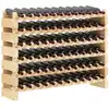 Image de Étagère range bouteilles horizontal 6 niveaux 72 bouteilles bois pin