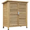 Image de Armoire de jardin portes persiennes toit bitumé jaune