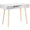 Image de Bureau enfant style scandinave 2 tiroirs et 1 niche blanc