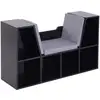 Image de Bibliothèque banc 2 en 1 - 6 casiers coussins inclus