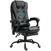 Image de Fauteuil bureau direction massant inclinable repose-pied coussin noir