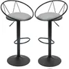 Image de Lot de 2 tabourets de bar style néo-rétro gris noir