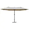 Image de Parasol de jardin XXL à manivelle acier polyester café latte