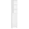 Image de Meuble colonne salle de bain porte persienne 3 niches blanc