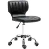 Image de Tabouret de massage réglable pivotant métal chromé matelassé noir