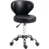 Image de Tabouret de massage réglable pivotant avec dossier métal chromé noir