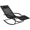 Image de Chaise longue à bascule design métal époxy textilène noir