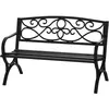 Image de Banc de jardin 2 places style néo-rétro fer forgé acier fonte noir