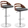 Image de Lot de 2 tabourets de bar contemporain synthétique noir dossier ajouré