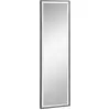 Image de Miroir mural dim. 120L x 35l cm cadre alliage aluminium noir