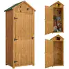 Image de Armoire abri de jardin 3 étagères toit bitumé jaune