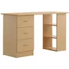Image de Bureau informatique multi-fonctions 3 tiroirs mdf bois clair