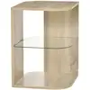 Image de Guéridon design contemporain étagère verre trempé aspect chêne clair
