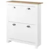 Image de Armoire à chaussures 2 portes abattantes blanc chêne clair