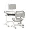 Image de Ensemble chaise et bureau pour enfants lampe led hauteur réglable gris