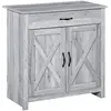 Image de Buffet 2 portes tiroir style rural chic aspect bois gris clair