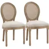 Image de Lot de 2 chaises de salle à manger médaillon style louis xvi crème