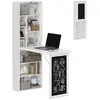 Image de Bureau informatique pliable avec étagère réglable blanc