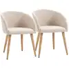 Image de Chaises de salle à manger design scandinave bois caoutchouc beige