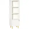 Image de Rangement colonne scandinave 3 niches porte pieds bois panneaux blanc